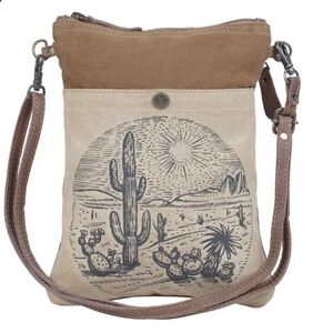 Myra Bag Desert Scene Crossbody in Beige and Brown